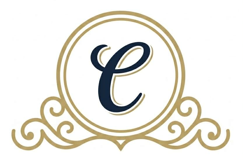 Gold Carlson signature emblem on a luxury dark background, representing the Carlson Painting Co. boutique interior standard.